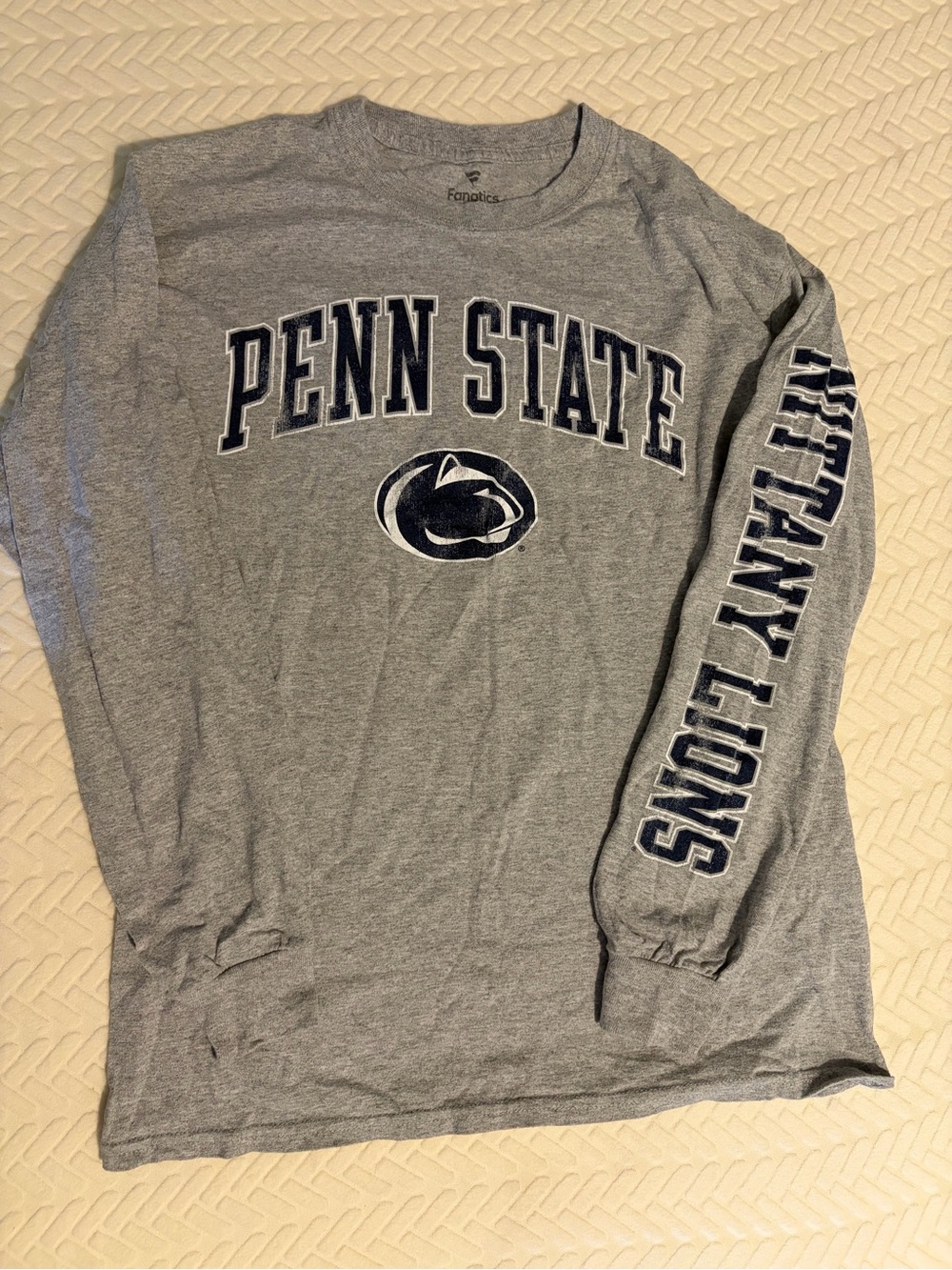 Fanatics Gray Penn State Long-Sleeve Logo Tee
